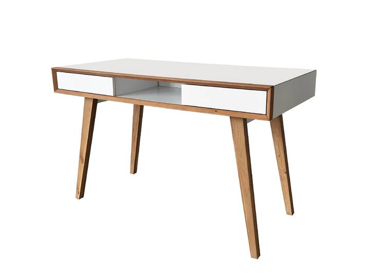 Bureau Warsak 120 x 78 x 58cm Blanc/Marron