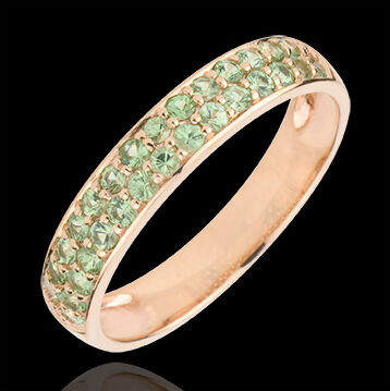Edenly Ring Paradiesvogel - Zweierreihe - RosÃ©gold Tsavorit