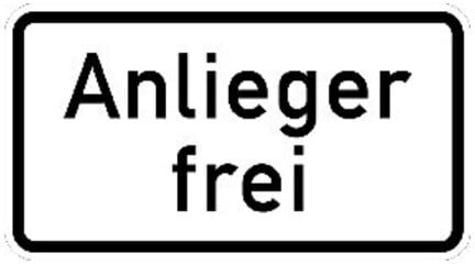 Zusatzschild 1020-30, 330x600mm Anlieger frei RAL-Gütezeichen Folie RA1 ; ADCO (4251783600963)
