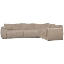 Ecksofa Baggy aus 3D-Chenille-Stoff, modernes Design, rechts, Sand, vielseitig kombinierbar