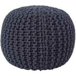STRICK-POUF schwarz, 40/40/35 cm