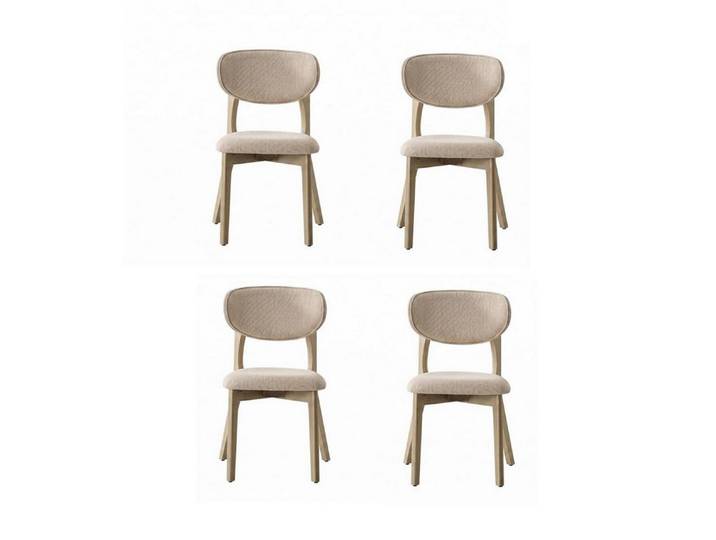 JVmoebel Sitzgruppe 4x Stühle Beige Elegant Minimalistisch Modern Stil Harmonisch Edel, (4-tlg), Made in Europa