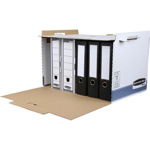 Bankers-Box Archivcontainer System, für Ordner, mit Frontklappe, weiß, 5 Stück