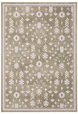 ROW Addison Vintage Traditional Brown/ Ivory Printed Washable Flat Pile Rug