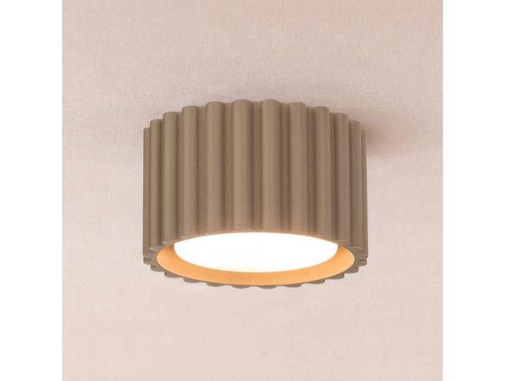Deckenlampe Aura 1 SOLLUX LIGHTING, dimmbar, alu / grau / zink, für Flurbereich, Aluminium, Modern, Deckenlampe