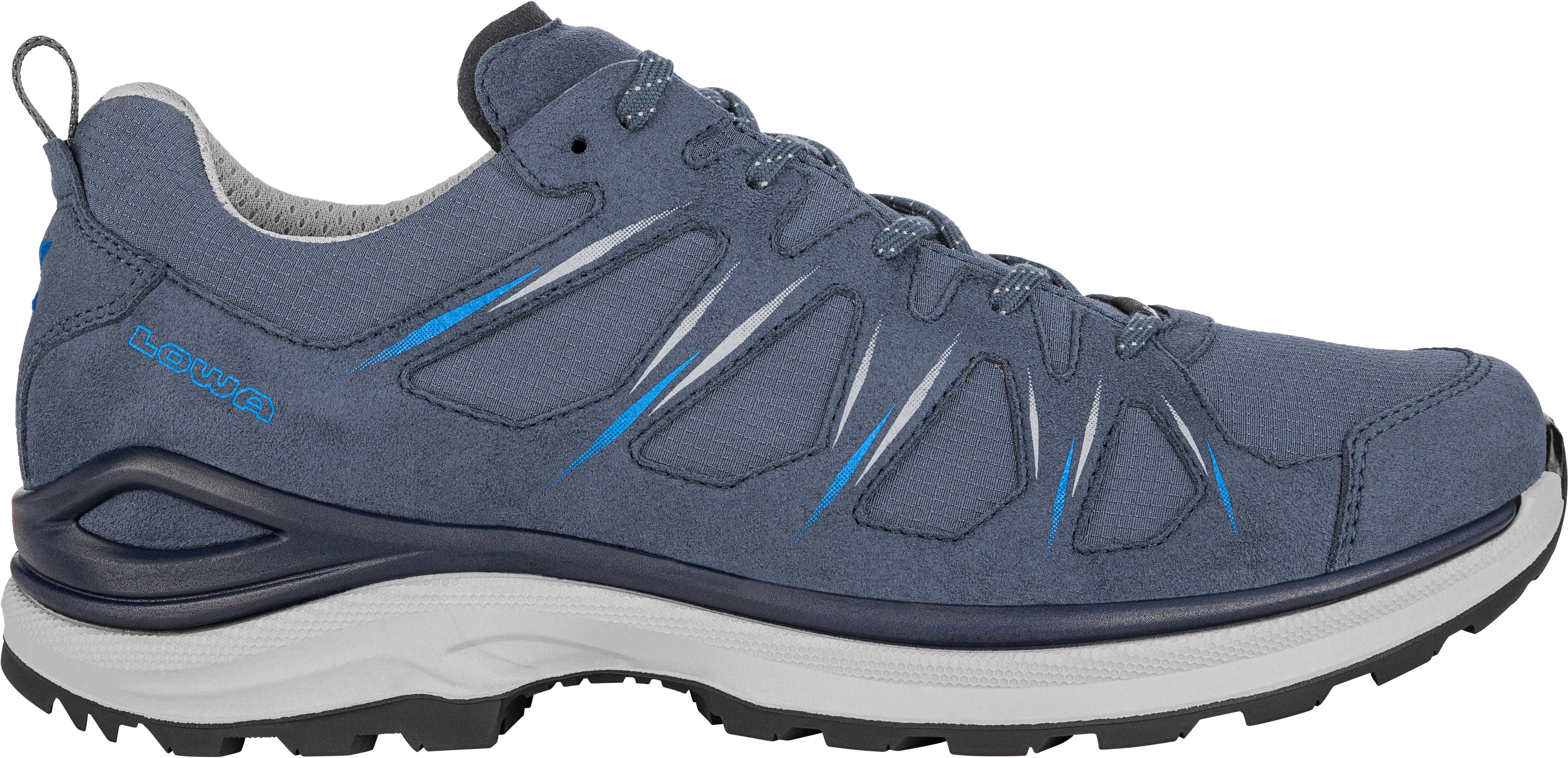 Wanderschuh LOWA "INNOX EVO II GORE-TEX", Herren, Gr. 42,5, blau (stahlblau, ocean), Microfaser, Textil, Schuhe Wanderschuh, wasserdicht dank Gore-Tex Membrane stahlblau, ocean 42,5