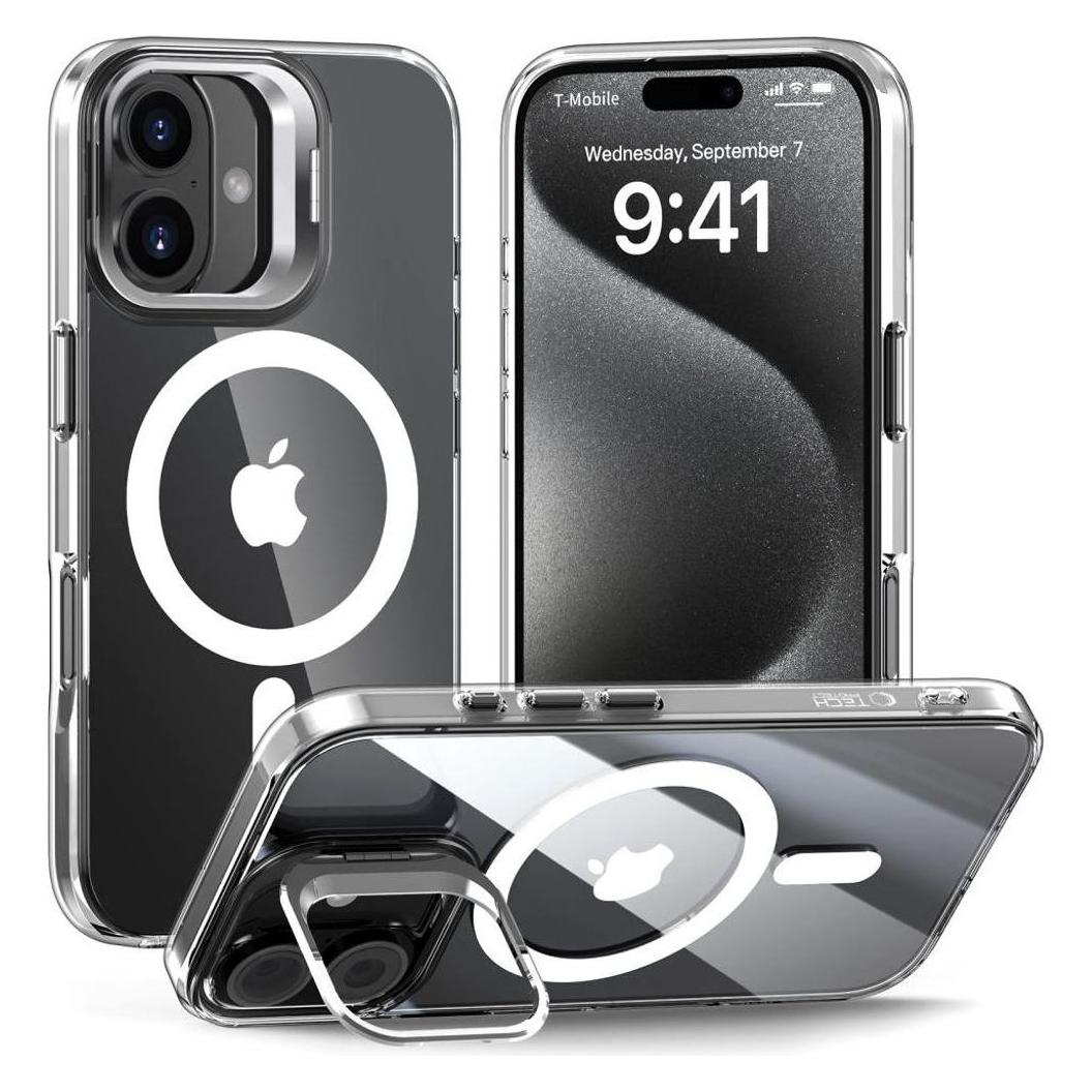 Tech-Protect MagStand MagSafe iPhone 16 Case - Clear (Apple iPhone 16) (26118-0)