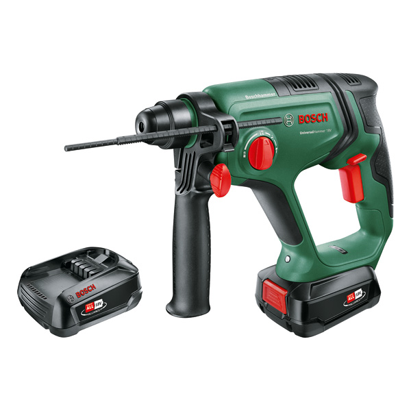 Bosch Akku-Bohrhammer UniversalHammer 18V, 2 Akku PBA 18V 2.5 Ah, Tragekoffer 06039D6003