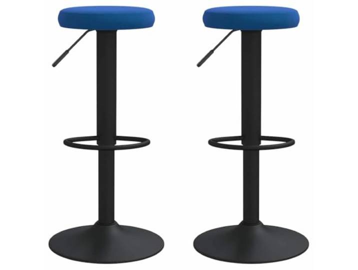 HKLGBVCR Barhocker, 2-teilig, Velours, blau, drehbar, verstellbar Robuster Stahlrahmen, flüssiges Gasheben, 360° drehbar, integrierte Fußstütze, samtiger Komfort