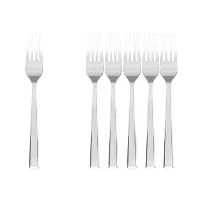 Tafelgabel VILLEROY & BOCH "Tafelgabel Victor 204 mm 6er Set silber", silber, B:4,6mm, Essgabeln, Spülmaschinenfest