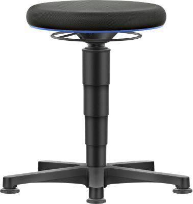 Allround Hocker Bimos, sitzhöhenverstellbar 450-650 mm, mit Gleiter, Stoffbezug, atmungsaktiv, Farbring blau