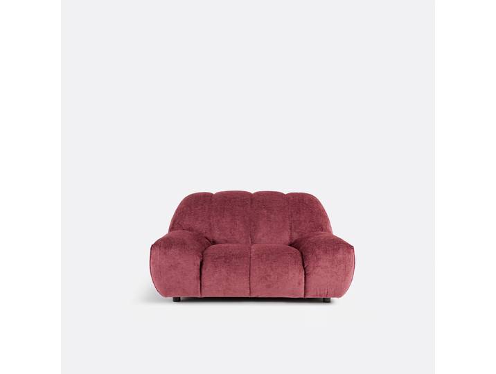 LA REDOUTE Fauteuil XL, velours épais, Nuria 1 Place Rose Lie De Vin