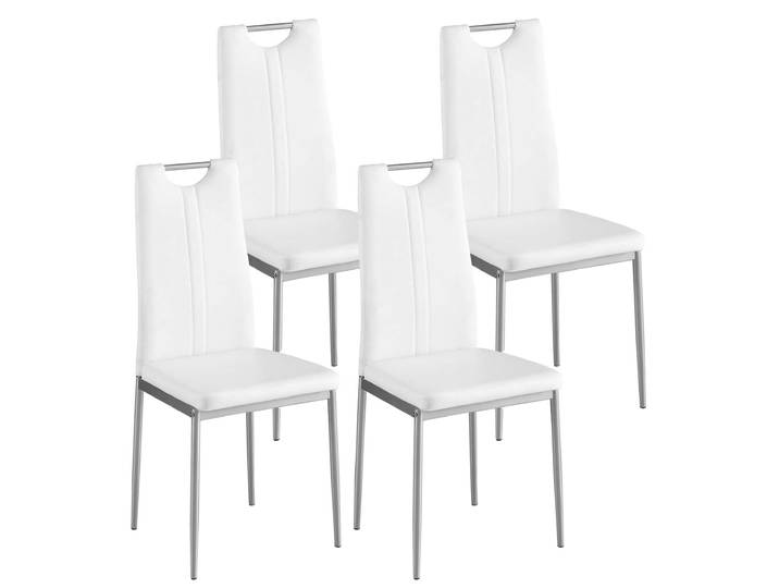 Esszimmerstuhl Leder IVO 4er Set weiss