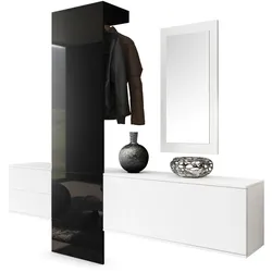 GARDEROBE Carlton Paneel in Schwarz Hochglanz
