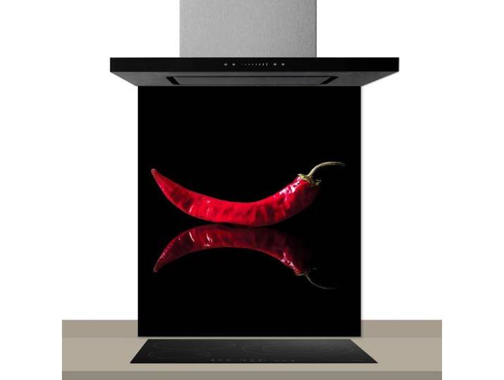 Fond de hotte décorative chile guajillo rouge 60x70