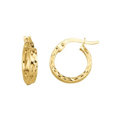 Paar Creolen "375 Gelbgold glanz diamantiert", gelb, FASCINATION BY ELLEN K., Ohrringe, Damen, one-size, Gold