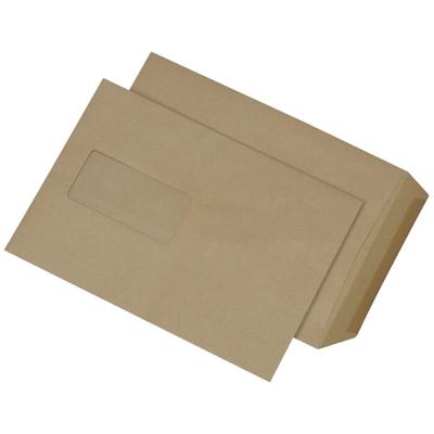 Versandtaschen Recycling - C5 mit Fenster gummiert 90 g/qm braun 500 Stück.