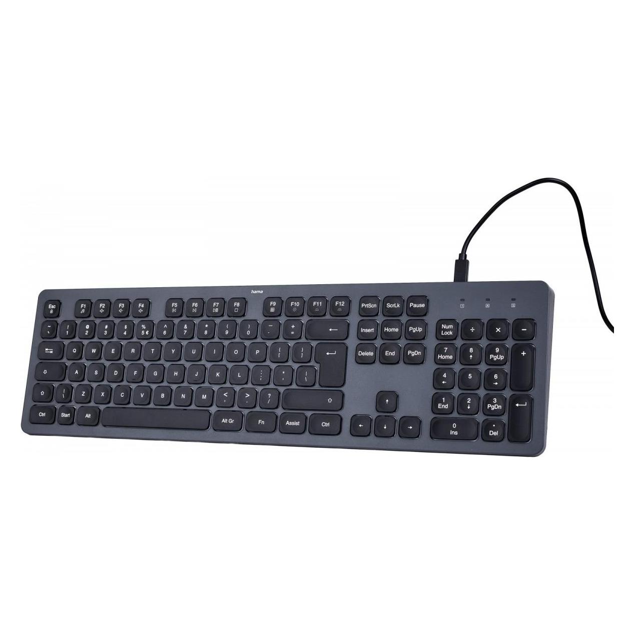 Hama Verkabelte Tastatur CK-400 schwarz-grau (DE, Kabelgebunden) (U8173058)