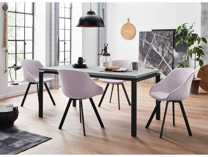 Essgruppe GOODPRODUCT, rosa (zement, rose), Sitzmöbel-Sets, Essgruppe, mit 4 Stühle