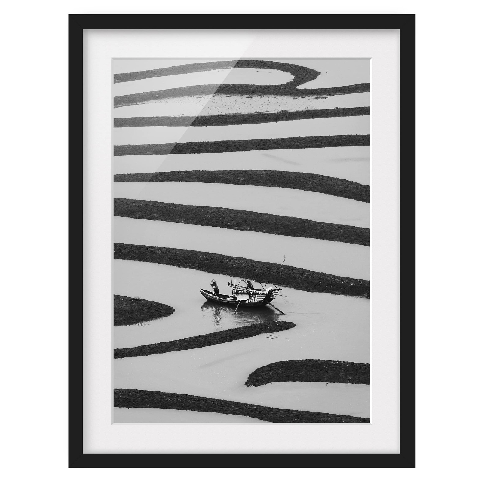 home24 Beauty of Simple Life Wanddecoratie, Abstracte Fotografie, Wit/Zwart, 70 x 100 cm