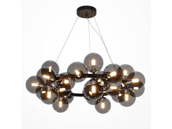 Suspension Dallas - Type A Ø 69cm Noir Verre fumé / Métal mixte G9
