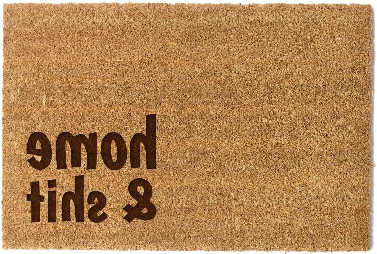 Deurmat Kokosvezel met grappige tekst - Beige - 60 x 90 cm