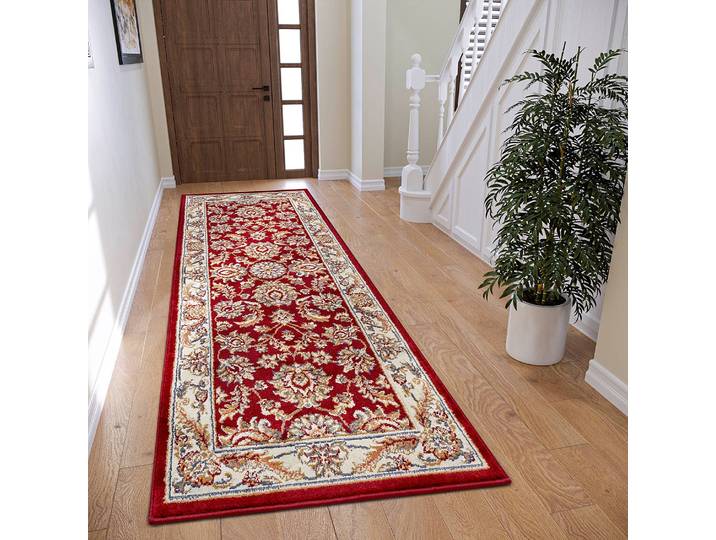 Orientteppich Reni Rot/Rubinrot 80 x 240cm Vorderseite Polypropylen Rückseite: Jute / Polypropylen