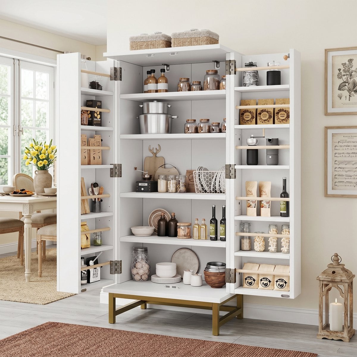 Modern Buffetkast Sideboard Wit B/D/H: 60 x 40 x 130 cm