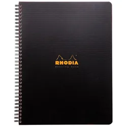 Rhodia 5x Meeting Book Rhodiactive A4+, Spiralbuch, 80 Blatt 90g - Schwarz 119940C