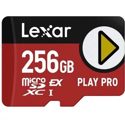 Lexar Play Pro (256 GB, microSD Express, U3, UHS-I), Speicherkarte, Rot, Schwarz