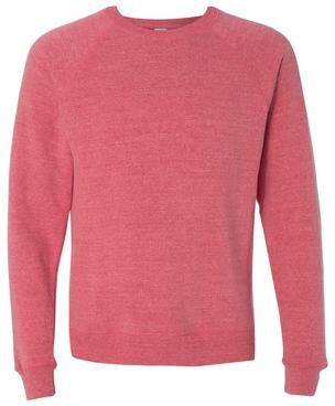 Independent Trading Co. PRM30SBC Special Blend Raglan Crewneck Sweatshirt in Pomegranate size 3XL   Cotton/Polyester