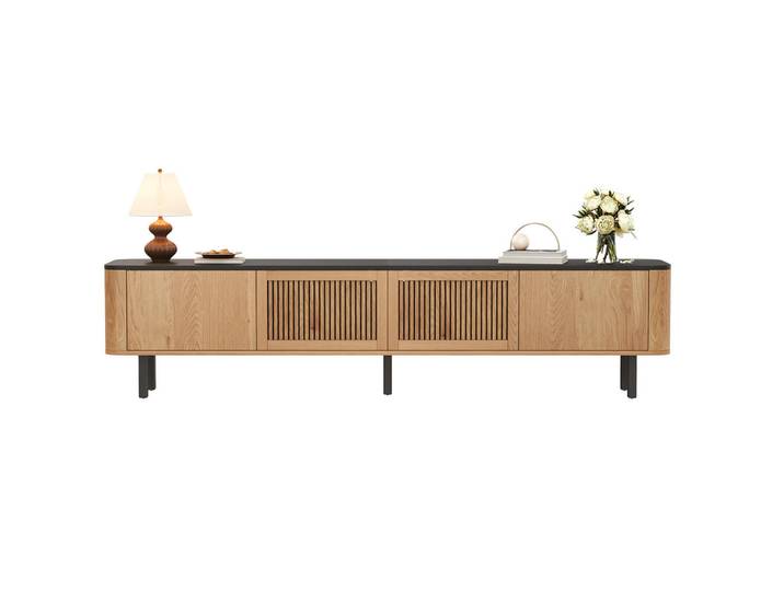 Flieks Tv-Schrank 190cm modern TV-Ständer niedrig Design, Eichefarben, 35x45x190 cm, Wohnzimmer, TV Möbel, Lowboards, Lowboards stehend