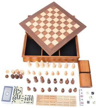 GSE Games & Sports Expert GSE™ 7-in-1 Chess/Checkers/Backgammon/Dominoes/Cribbage Board/Playing Card/Poker Dice Board Game Combo Set