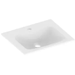 Keuco X-Line Keramik-Waschtisch 33130314601 46,5x1,7x38,3cm, für 1-Loch-Armatur, ohne Überlauf, weiß