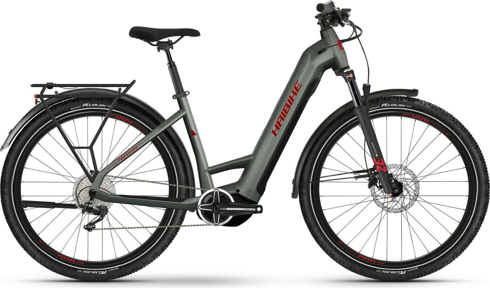 Haibike Trekking 5 olive/red-gloss 27,5" 720 Wh Wave E-Tourenbike in Olivgrün