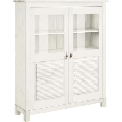 Highboard OTTO HOME "Rauna", weiß, B:111,6cm H:135,7cm T:38cm, Sideboards, Highboard, Vitrine, Breite 111,6 cm, aus massiver Kiefer