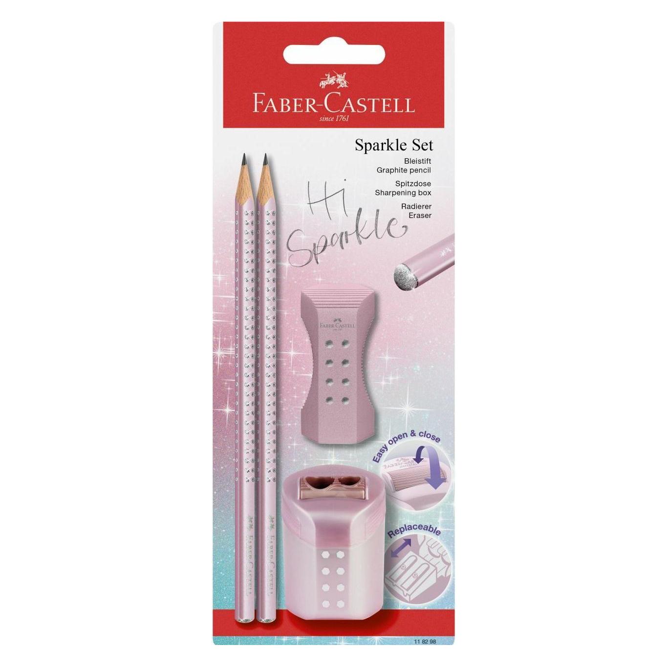 Faber-Castell Schreibset 4-tlg. Sparkle rose metallic (2 mm, B, 2x) (118298)