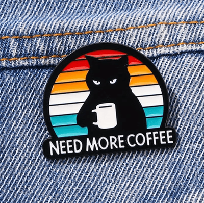 Inspire Picks Funny Black Cat Coffee Pin Need More Coffee Cute Enamel Brooch Badge Funny Black Cat Coffee Pin Need More Coffee Cute Enamel Brooch Badge