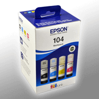 4 Epson Nachfülltinten C13T00P640 104 Multipack KCMY