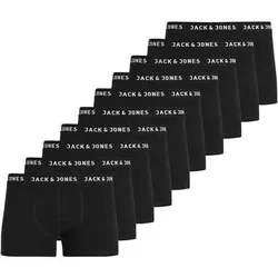 JACK AND JONES JACK&JONES Herren Boxer Shorts, 10er Pack - JACHUEY TRUNKS, Baumwoll-Stretch, Größe XL in Schwarz Schwarz