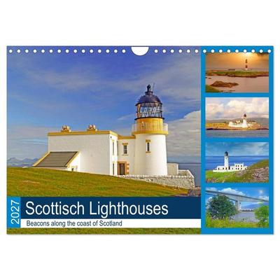 Scottish Lighthouses - beacons along the coast of Scotland (Wall Calendar 2027 DIN A4 landscape), CALVENDO 12 Month Wall Calendar