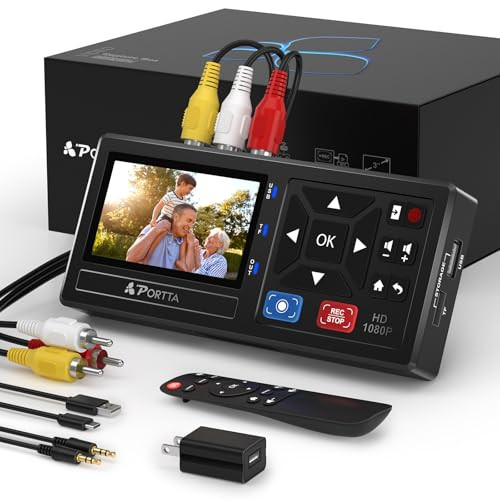 PORTTA VHS naar digitale converter met afstandsbediening, zwart