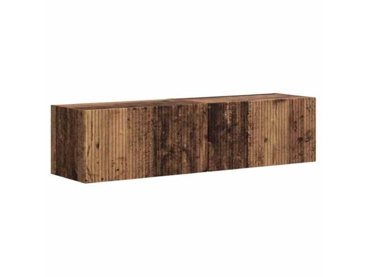 Roanoer 2er Set TV Wandschrank Altholz Optik 60x31x29.5 cm Lowboard Platzsparende Hängeboards im 2er Set für Wohnzimmer und Schlafzimmer mit Schwenktür und robuster Holzwerkstoff Konstruktion.