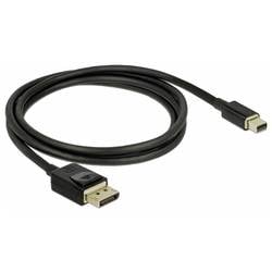 Delock Mini-DisplayPort / DisplayPort Anschlusskabel Mini DisplayPort Stecker, DisplayPort Stecker 1 m Schwarz 84927 vergoldete Steckkontakte, verdrillt,