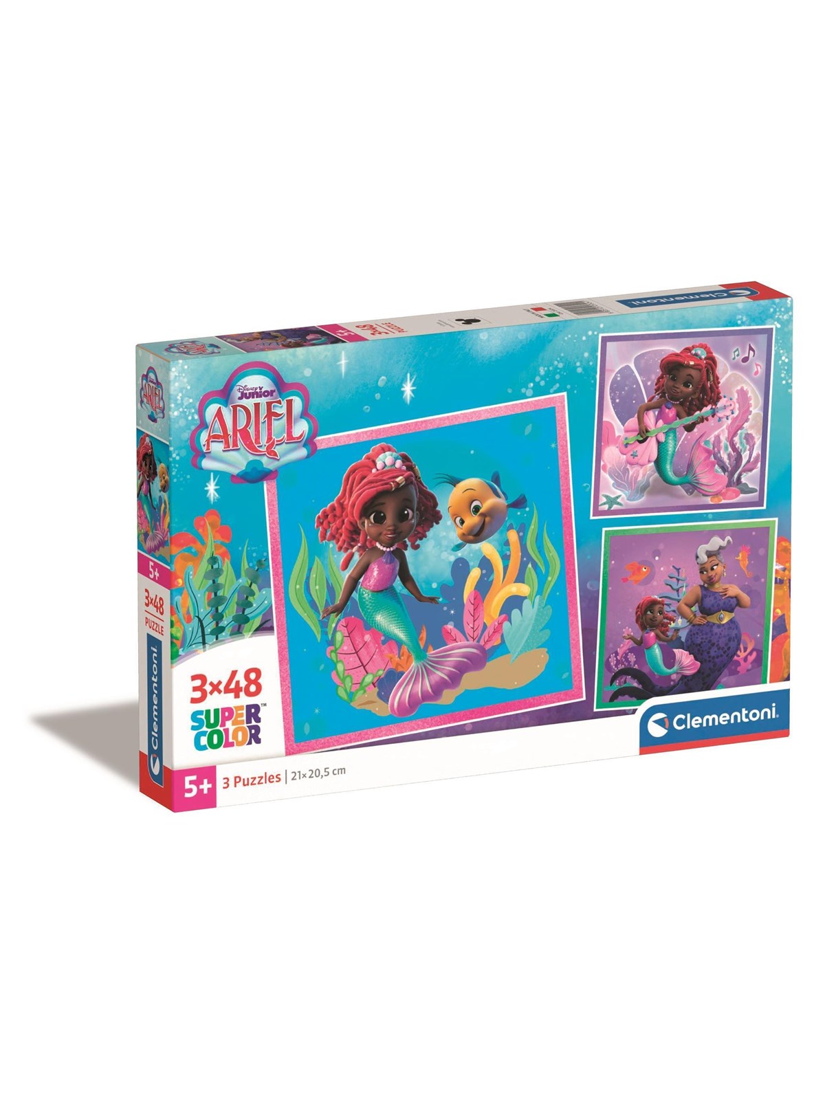 Clementoni Puzzle Square - Disney Ariel, 3x48 Teile 2D Puzzles