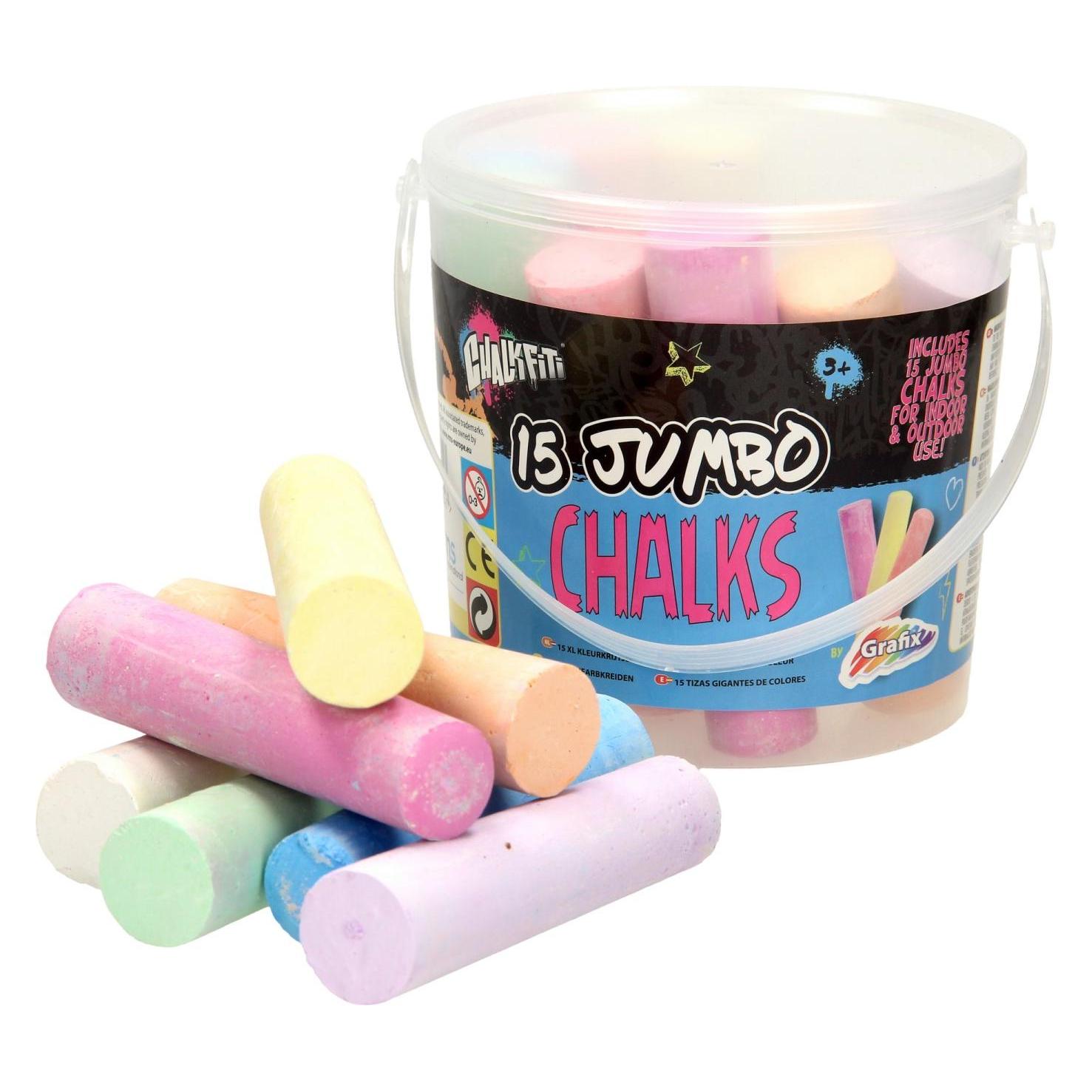 Grafix Jumbo Stoepkrijt in Emmer, 15st. (15x) (610006)
