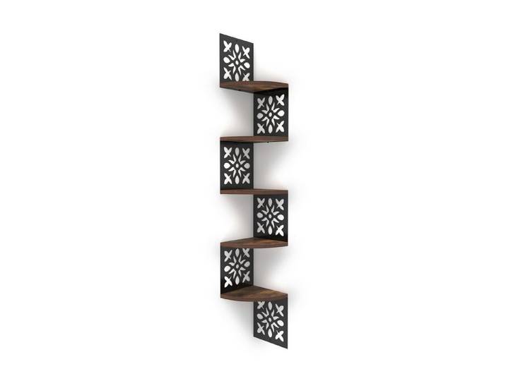 LuxusKollektion Eckregal Eckregal Holz 5-stufig Blumenmuster, 1-tlg.