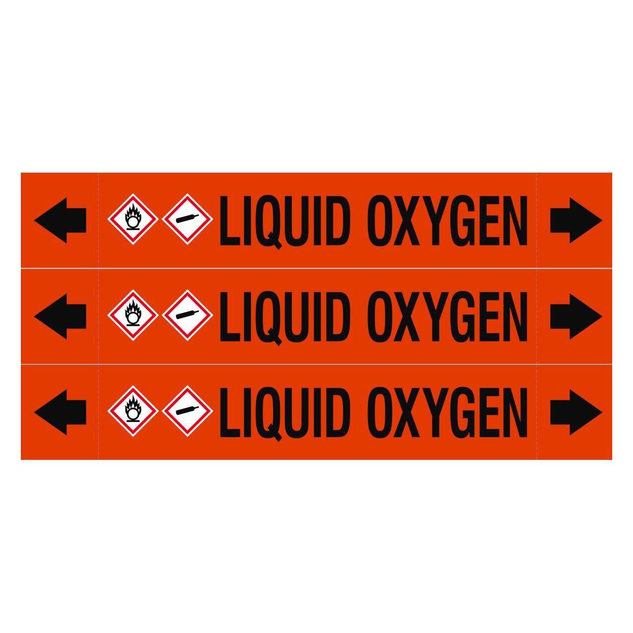 Brady ASME - Rohrmarkierer - Liquid Oxygen (ASMEPM-37X230MM-LIQUID OXYGEN)