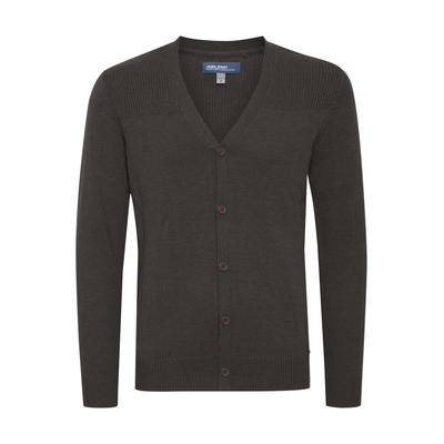Cardigan BLEND "Cardigan BHCaden", Herren, Gr. XL, grau (charcoal mix), Obermaterial: 100% Baumwolle CO., Strickjacken