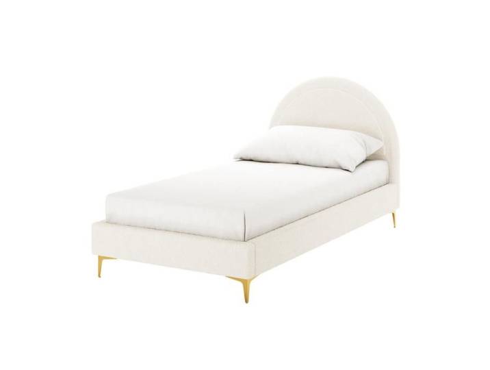 Lit enfant 90x190 cm laine bouclée blanc une place BOUDOIR